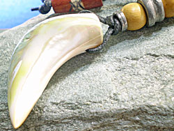 個性がキラリと光る★夜光貝（ヤコウガイ）キーホルダー【KKH-A-008】